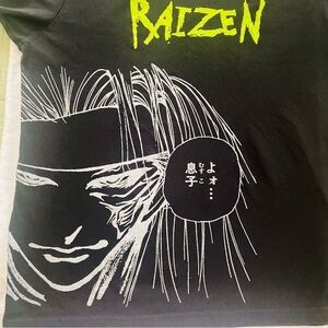UNIQLO Raizen Yu Yu Hakusho 50th Anime Black White Graphic T-shirt Size LARGE